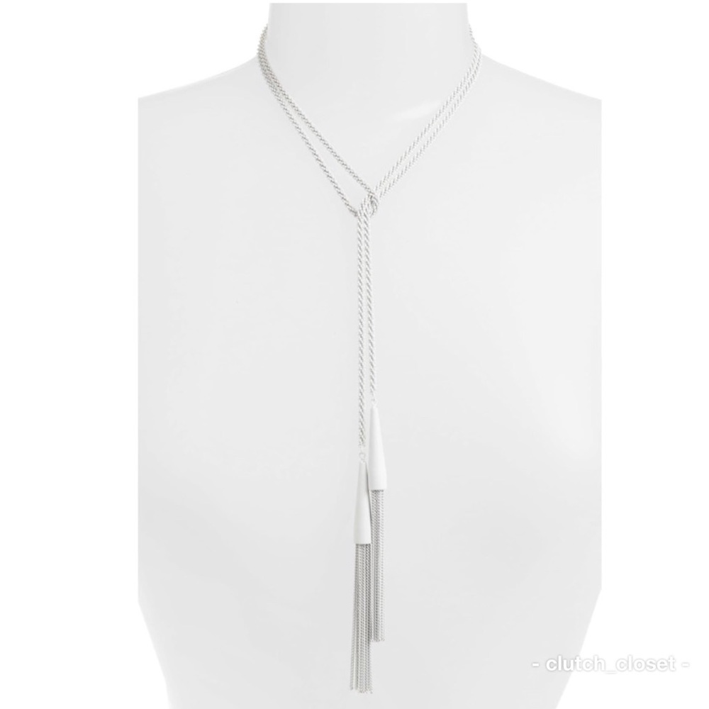 KENDRA SCOTT Phara Lariat WHITE Matte Necklace - Picture 2 of 8